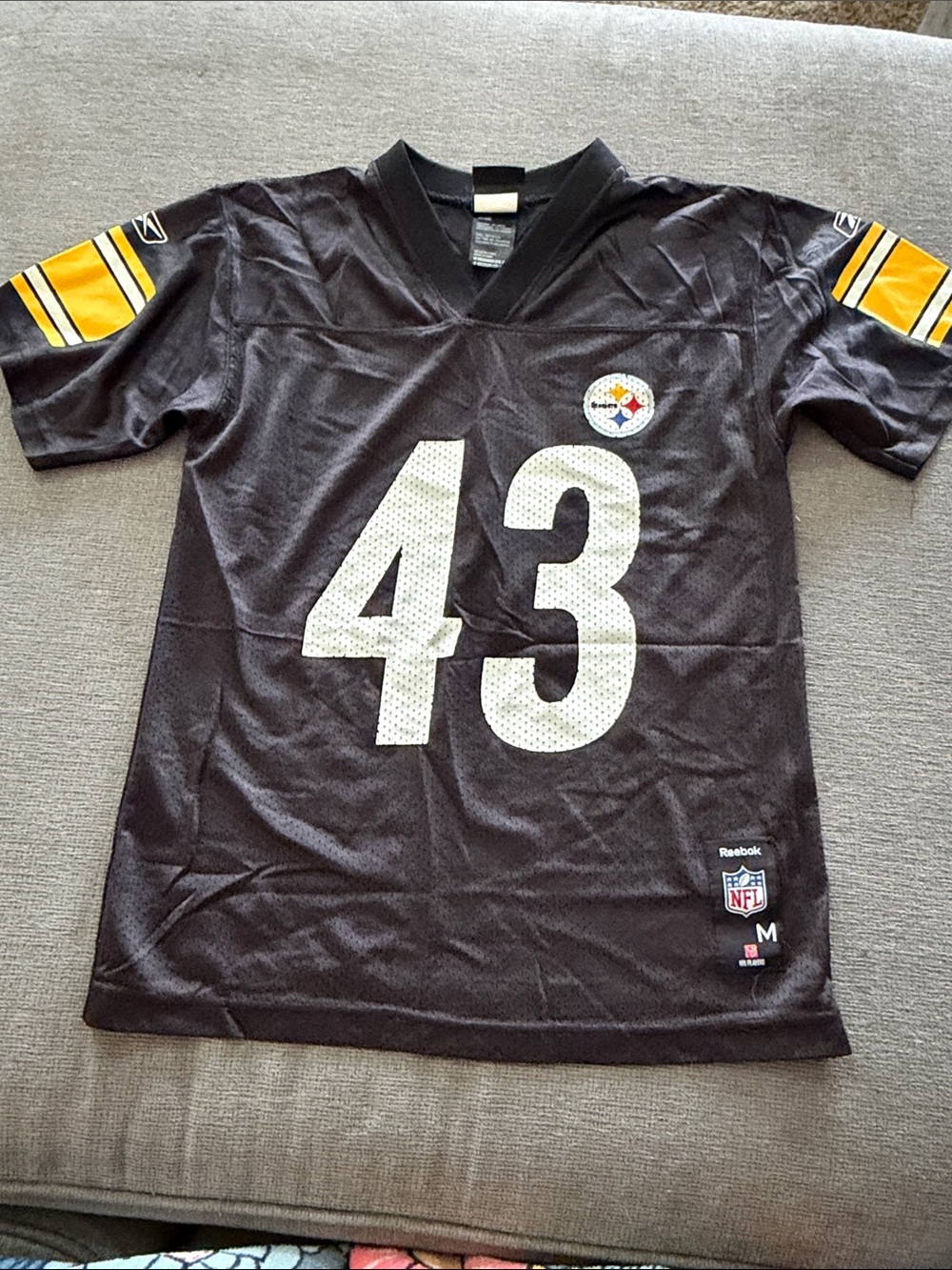 Reebok Kids Black and Yellow Football Jersey #43